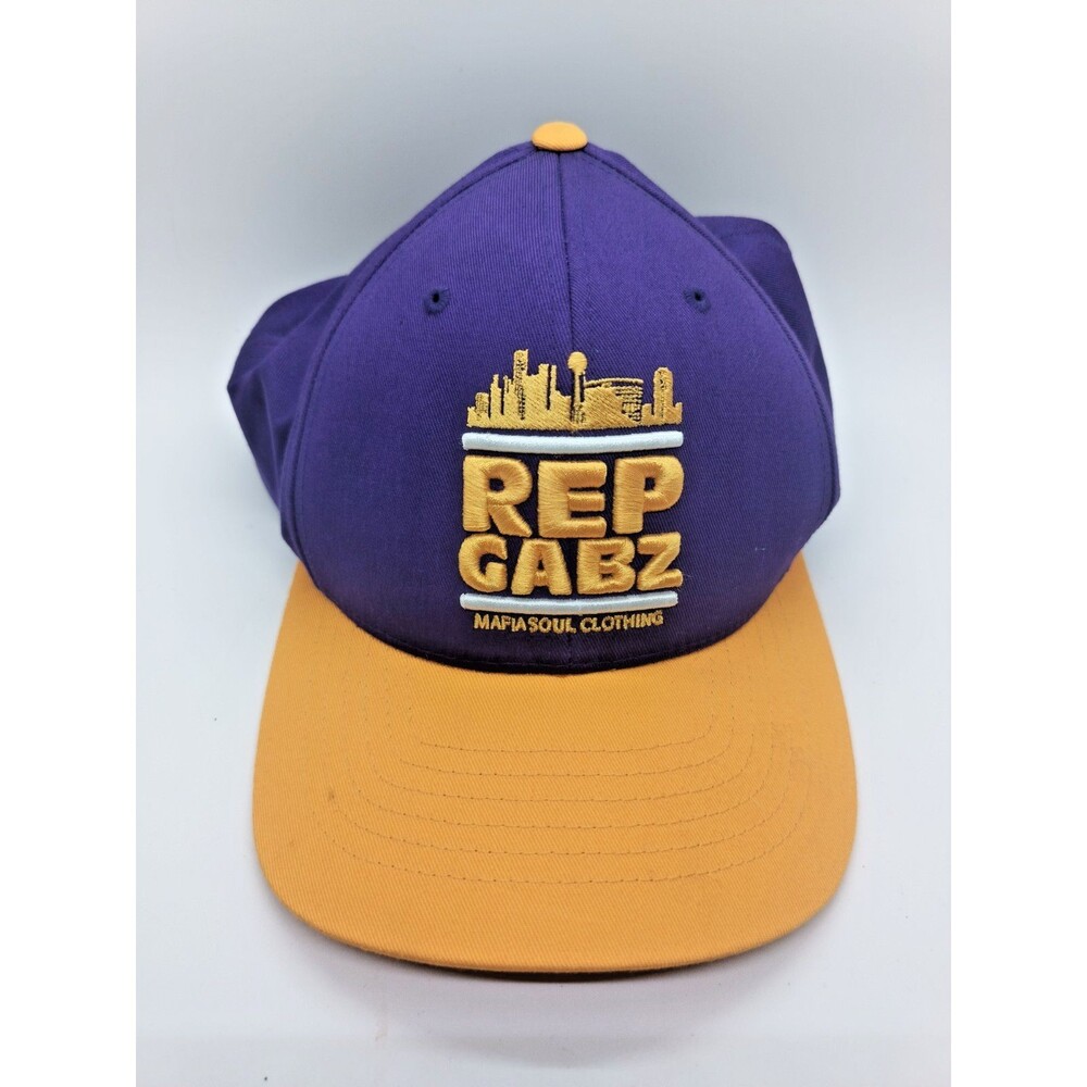 Mafia Soul REP GABZ Gaborone Botswana Snapback Hat Purple Gold Yupoong